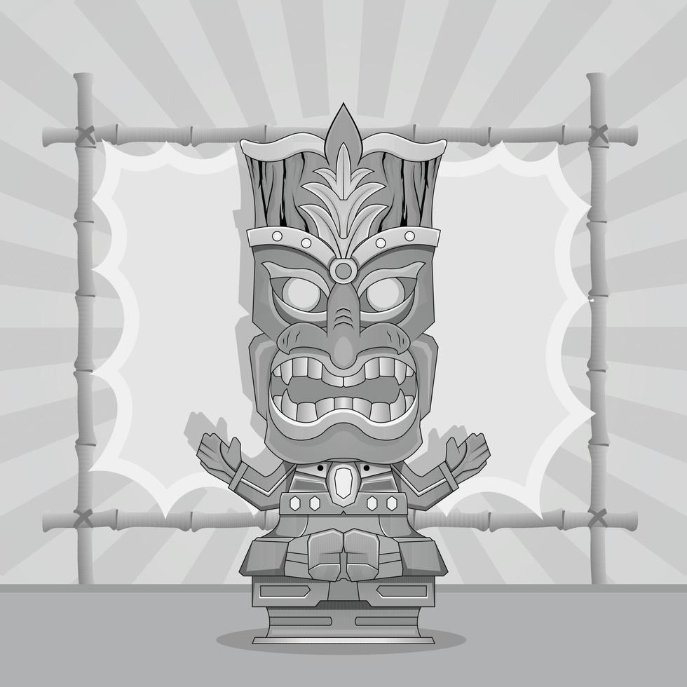 vintage tiki máscara de madera vudú tattoosnt vector