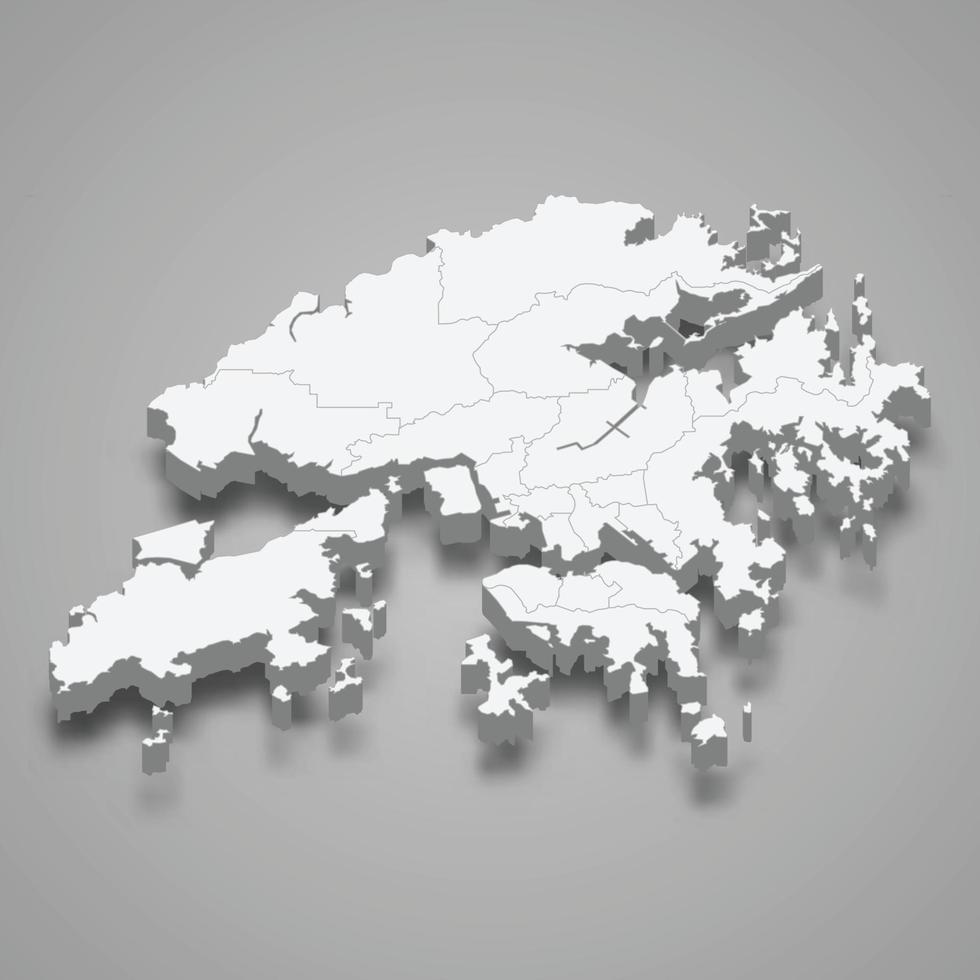 mapa 3d con plantilla de bordes para su diseño vector