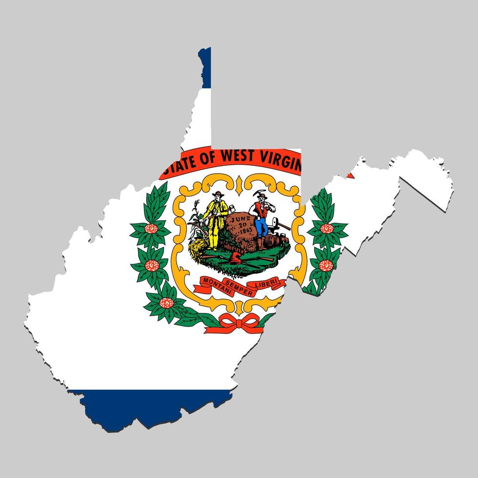 Map with national flag. Vector Illustration