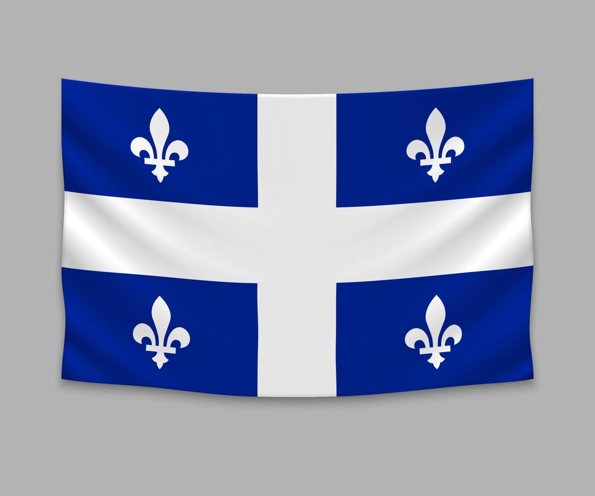 waving flag of Quebec vector