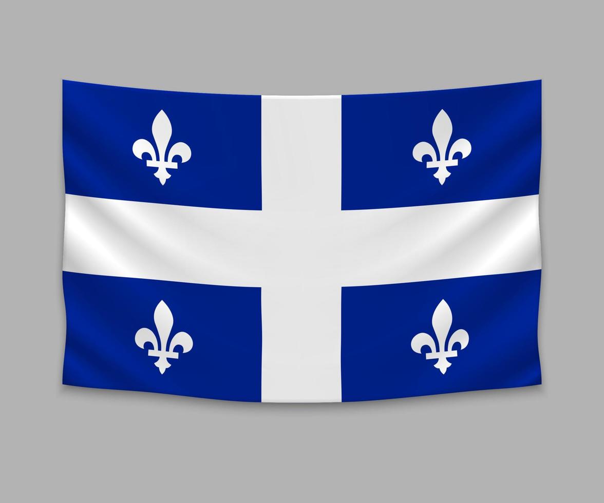 ondeando la bandera de Quebec vector