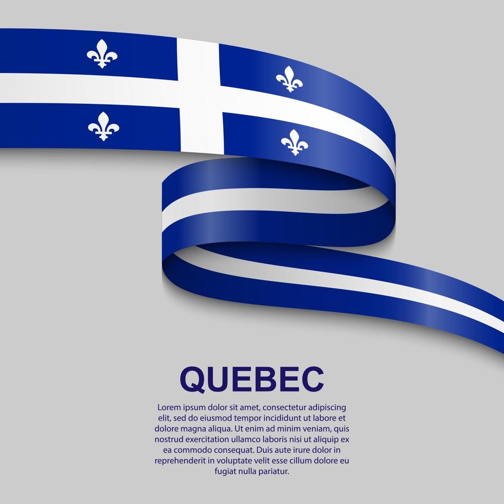 ondeando la bandera de Quebec vector