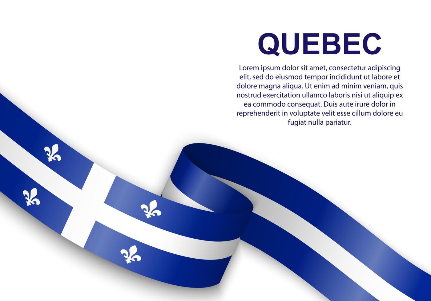 ondeando la bandera de Quebec vector