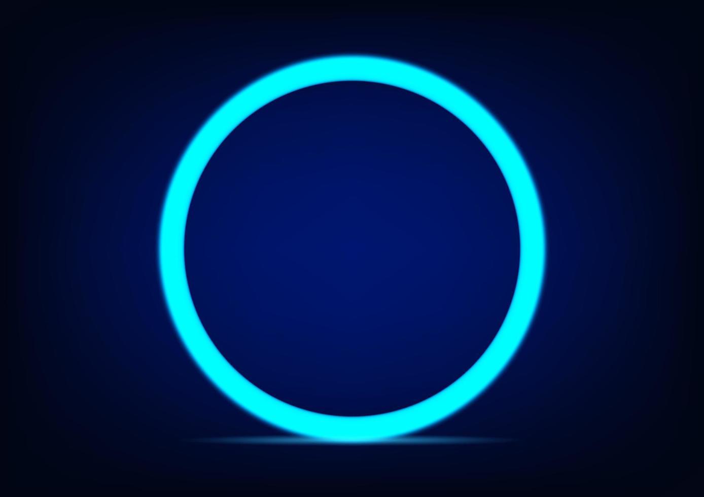 circle neon  glow light with blue background for background vector illustration