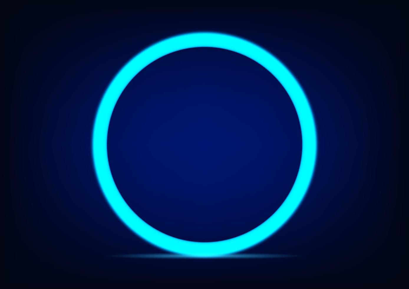 circle neon  glow light with blue background for background vector illustration