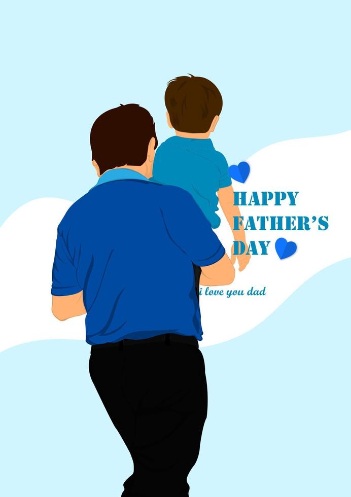 Graphics Design Father holding the young on hands concept Happy Father's Day greeting card vector illustration