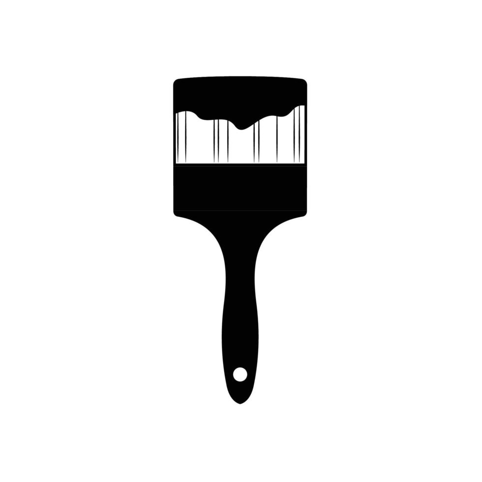 Paint Brush Silhouette. Black and White Icon Design Element on Isolated White Background vector