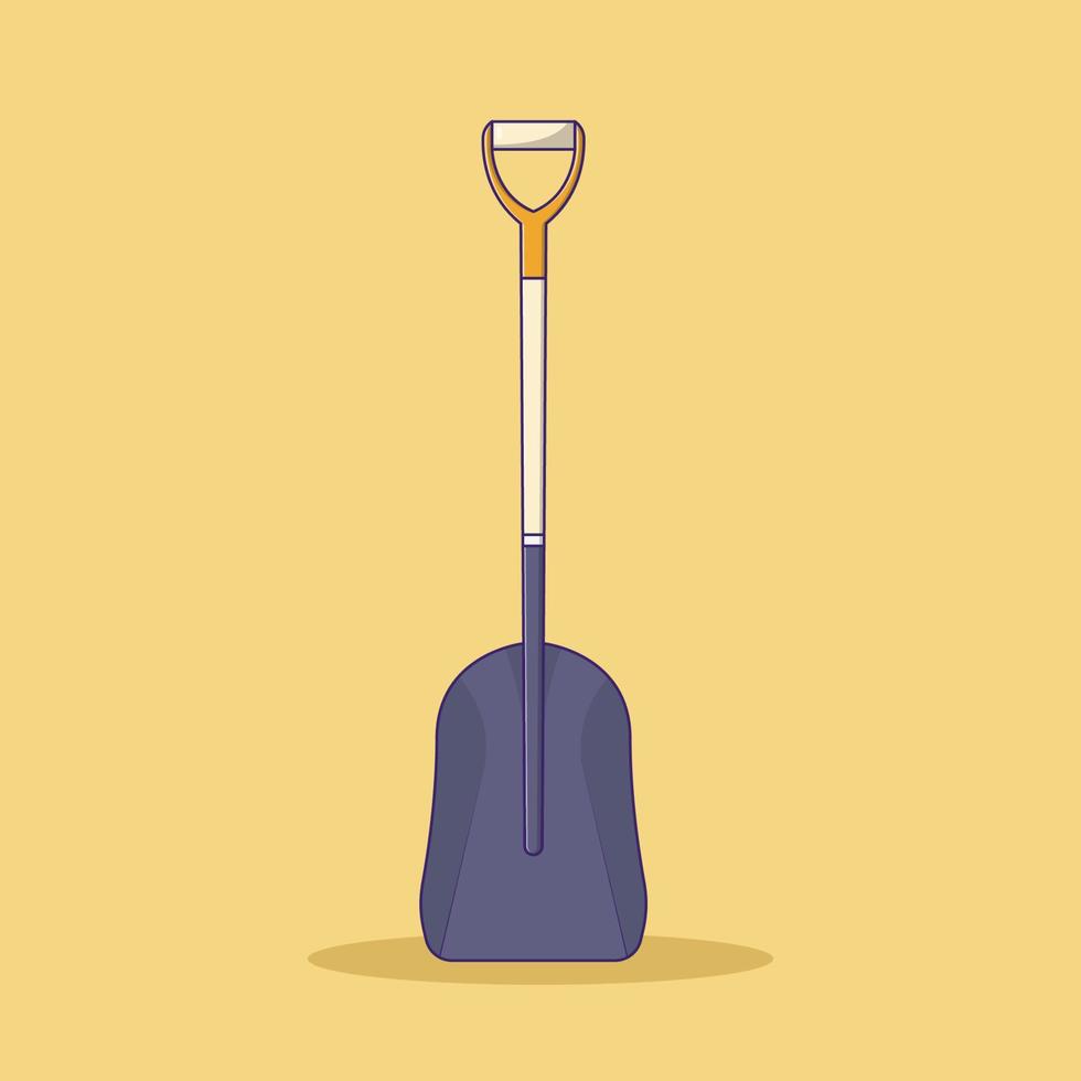 Shovel Vector Illustration. Object. Gardening Tool Vector. Flat Cartoon Style Suitable for Web Landing Page, Banner, Flyer, Sticker, Card, Background