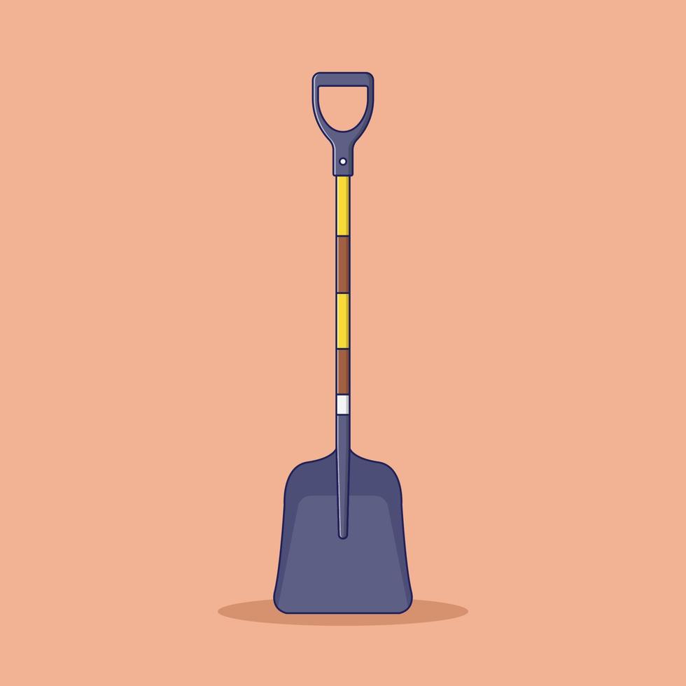 Shovel Vector Illustration. Object. Gardening Tool Vector. Flat Cartoon Style Suitable for Web Landing Page, Banner, Flyer, Sticker, Card, Background