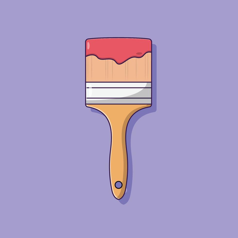 Paint Brush Vector Icon Illustration. Work Equipment Vector. Flat Cartoon Style Suitable for Web Landing Page, Banner, Flyer, Sticker, Wallpaper, Background