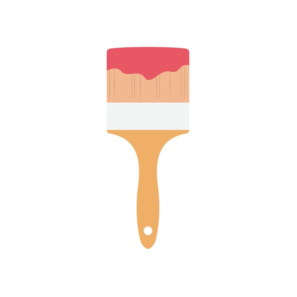 Paint Brush Flat Illustration. Clean Icon Design Element on Isolated White Background vector