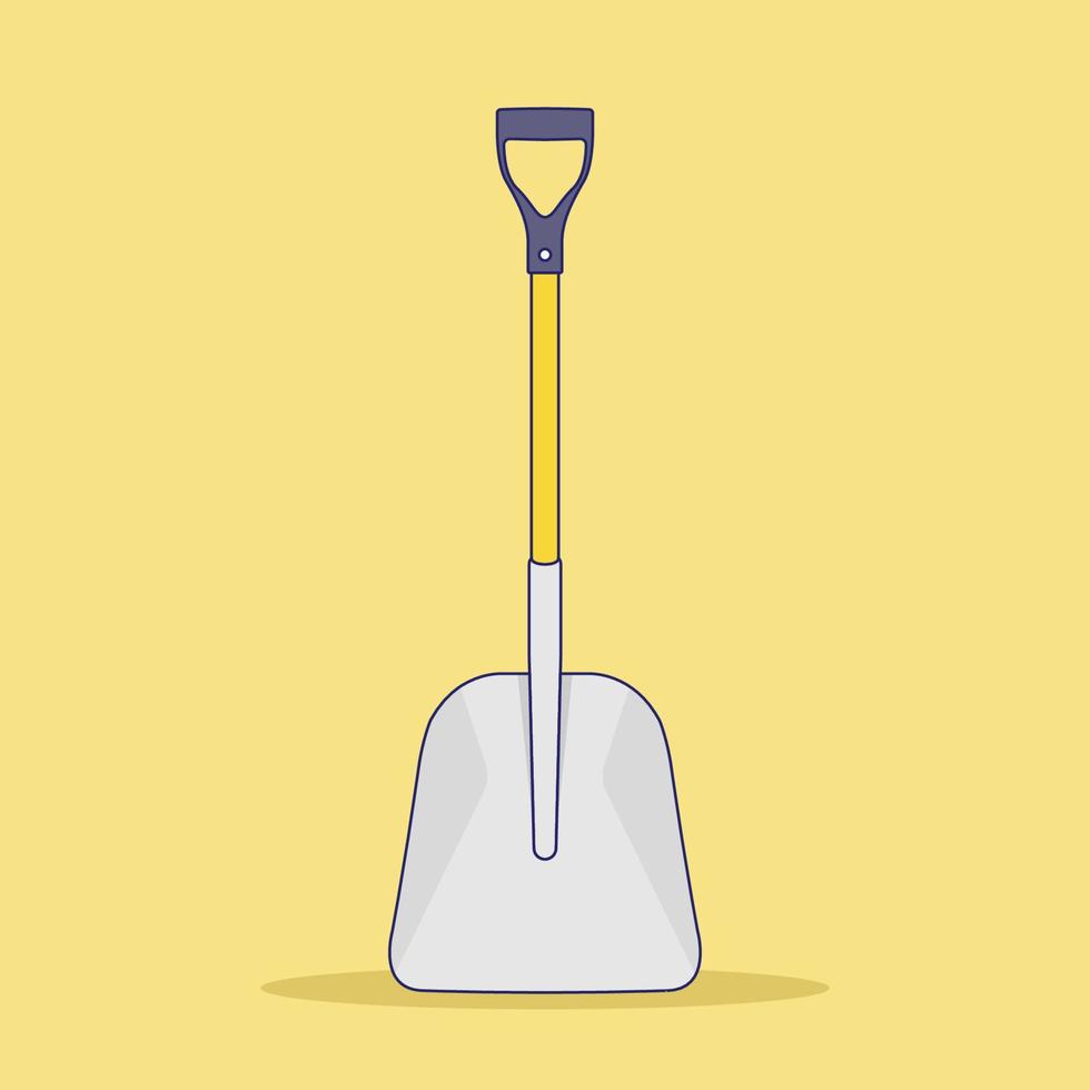 Shovel Vector Illustration. Object. Gardening Tool Vector. Flat Cartoon Style Suitable for Web Landing Page, Banner, Flyer, Sticker, Card, Background