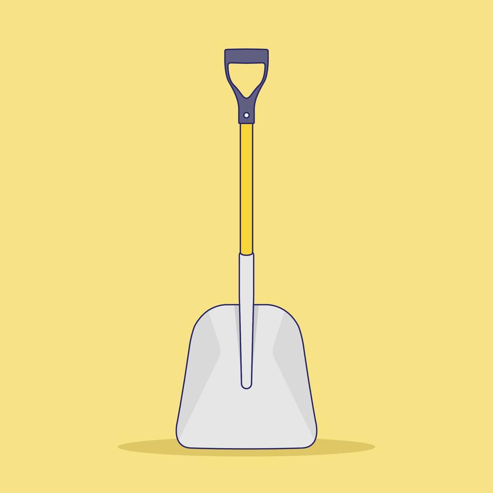 Shovel Vector Illustration. Object. Gardening Tool Vector. Flat Cartoon Style Suitable for Web Landing Page, Banner, Flyer, Sticker, Card, Background