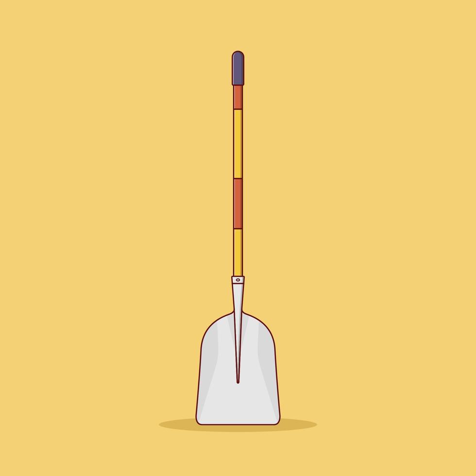 Shovel Vector Illustration. Object. Gardening Tool Vector. Flat Cartoon Style Suitable for Web Landing Page, Banner, Flyer, Sticker, Card, Background