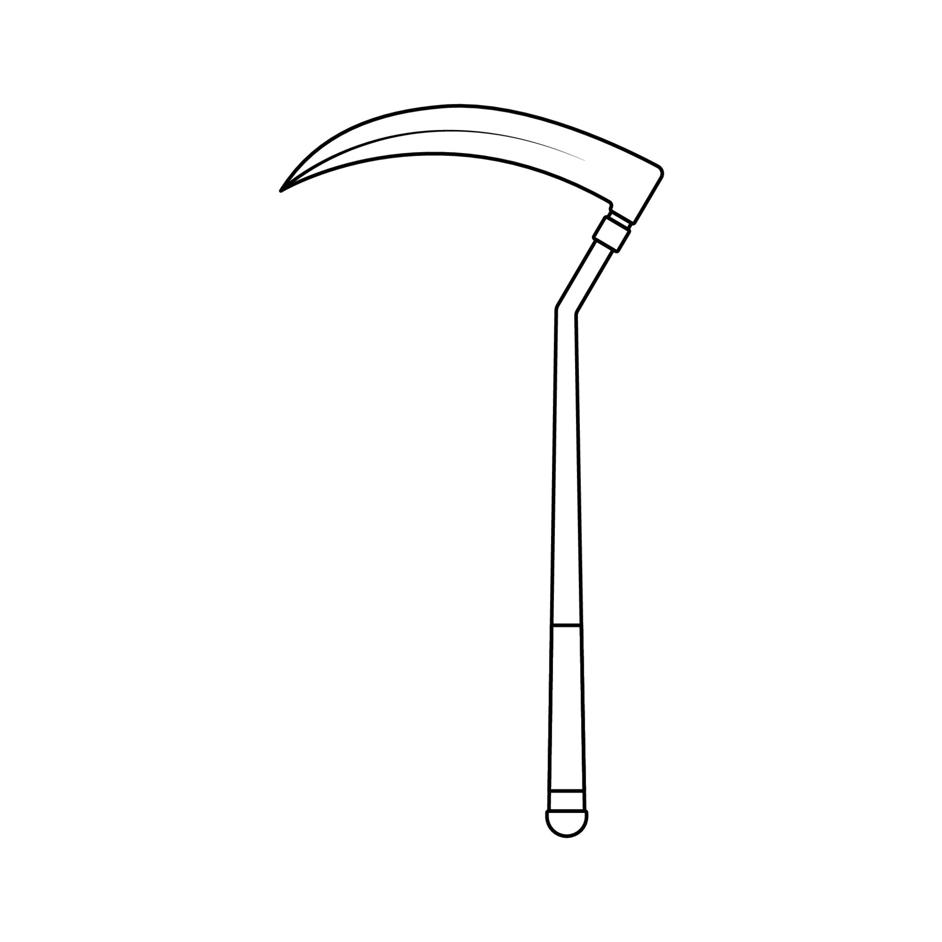 Scythe Outline Icon Illustration on Isolated White Background 8066003 ...