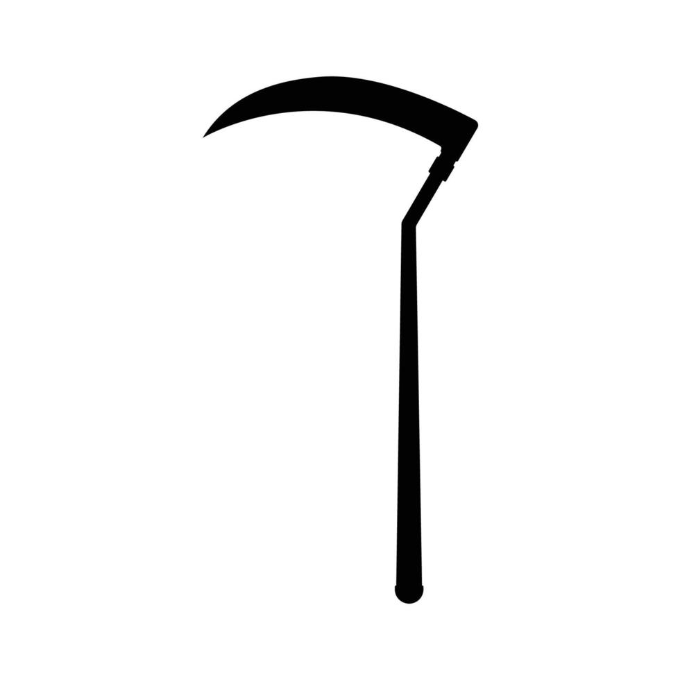 silueta de guadaña. elemento de diseño de icono en blanco y negro sobre fondo blanco aislado vector