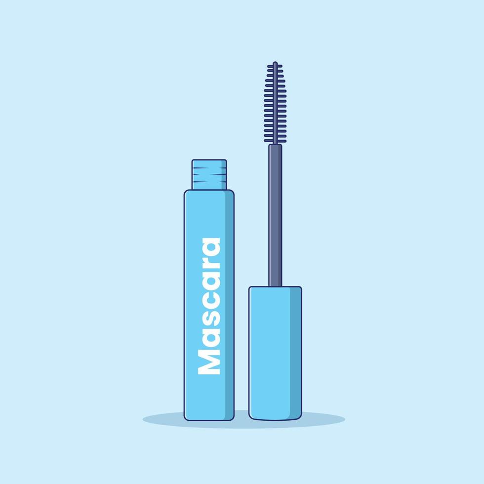 Mascara Vector Illustration. Cosmetic Object. Makeup Vector. Flat Cartoon Style Suitable for Web Landing Page, Banner, Flyer, Sticker, Card, Background