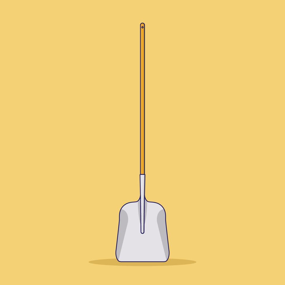 Shovel Vector Illustration. Object. Gardening Tool Vector. Flat Cartoon Style Suitable for Web Landing Page, Banner, Flyer, Sticker, Card, Background