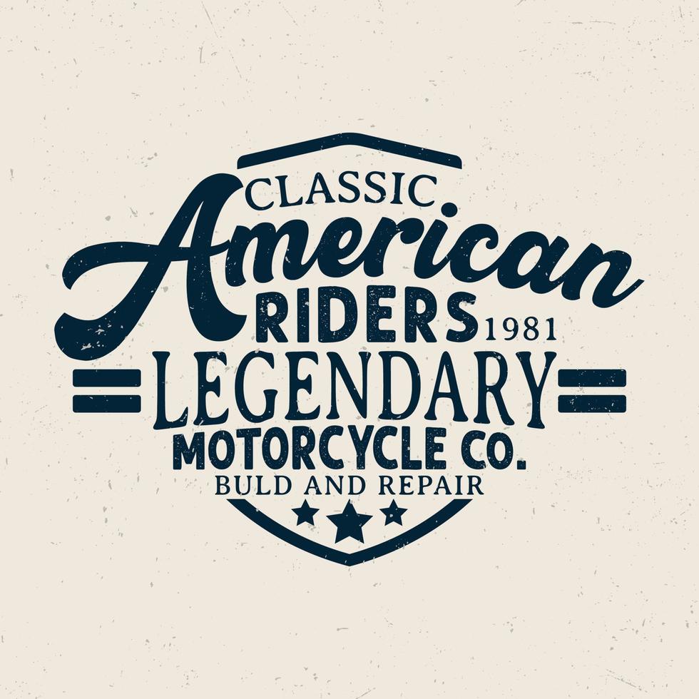 motocicleta legendaria de los jinetes americanos clásicos vector