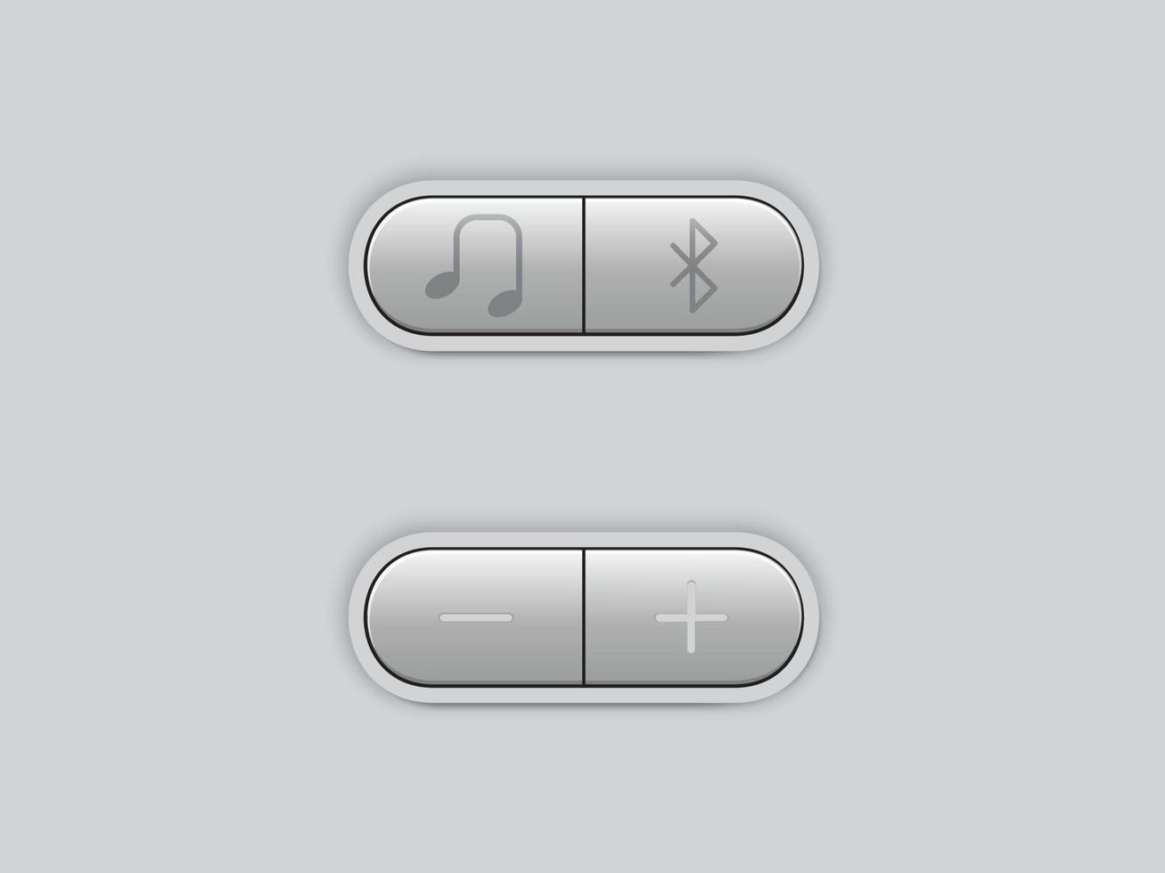 Multimedia button for music design vector