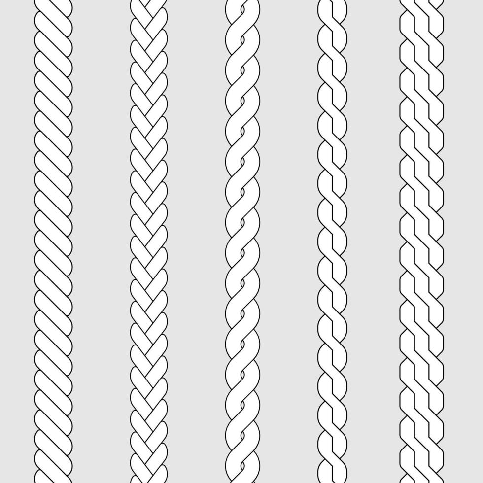 Plait and braid brush vector