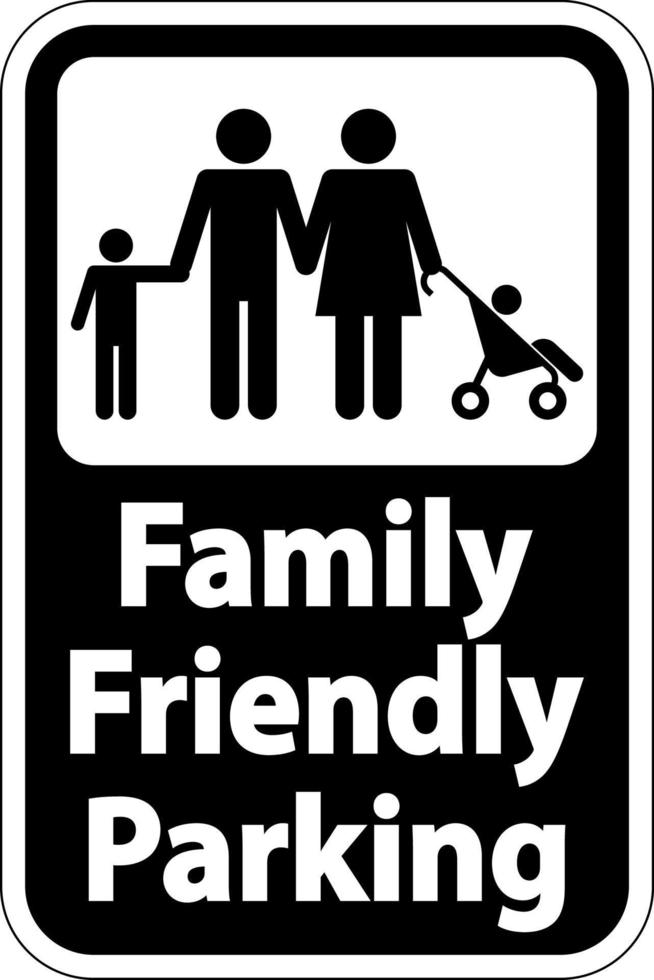 Family Friendly Parking Sign On White Background vector