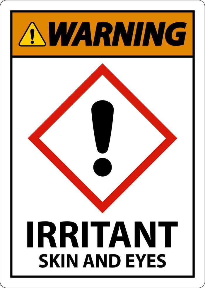 Warning Irritant GHS Sign On White Background vector