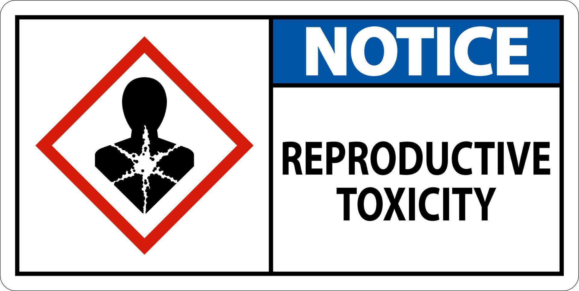 Notice Reproductive Toxicity GHS Sign On White Background vector