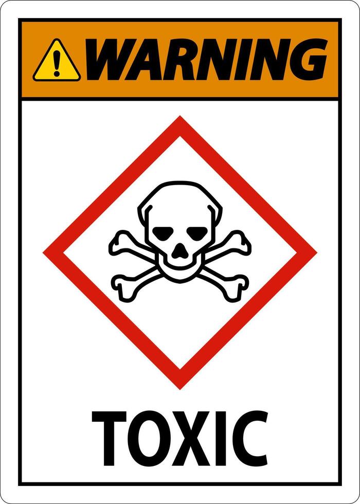 Warning Toxic GHS Sign On White Background vector