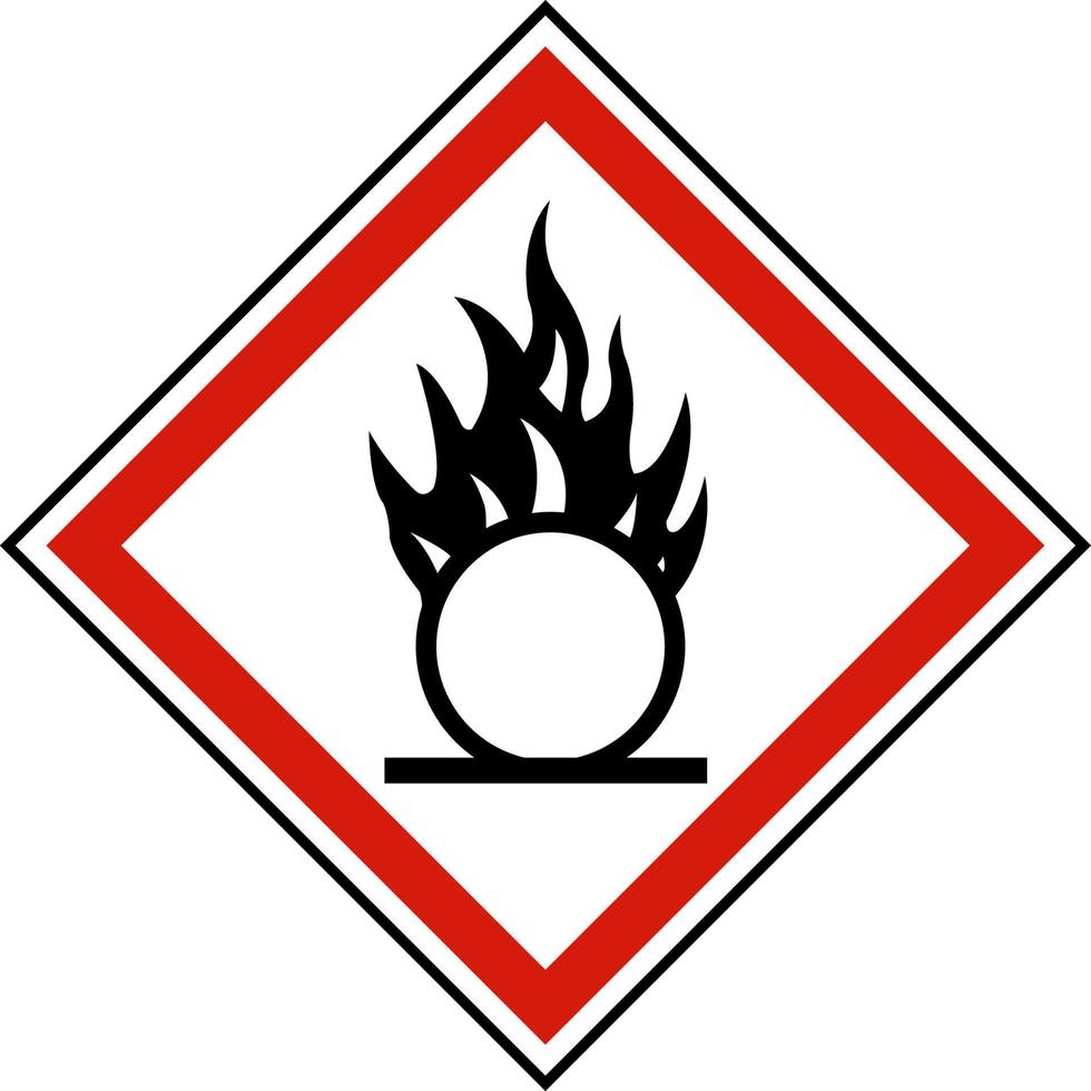 Oxidizer Symbol Label On White Background vector