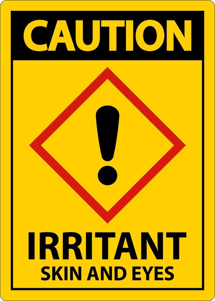 precaución irritante ghs signo sobre fondo blanco vector