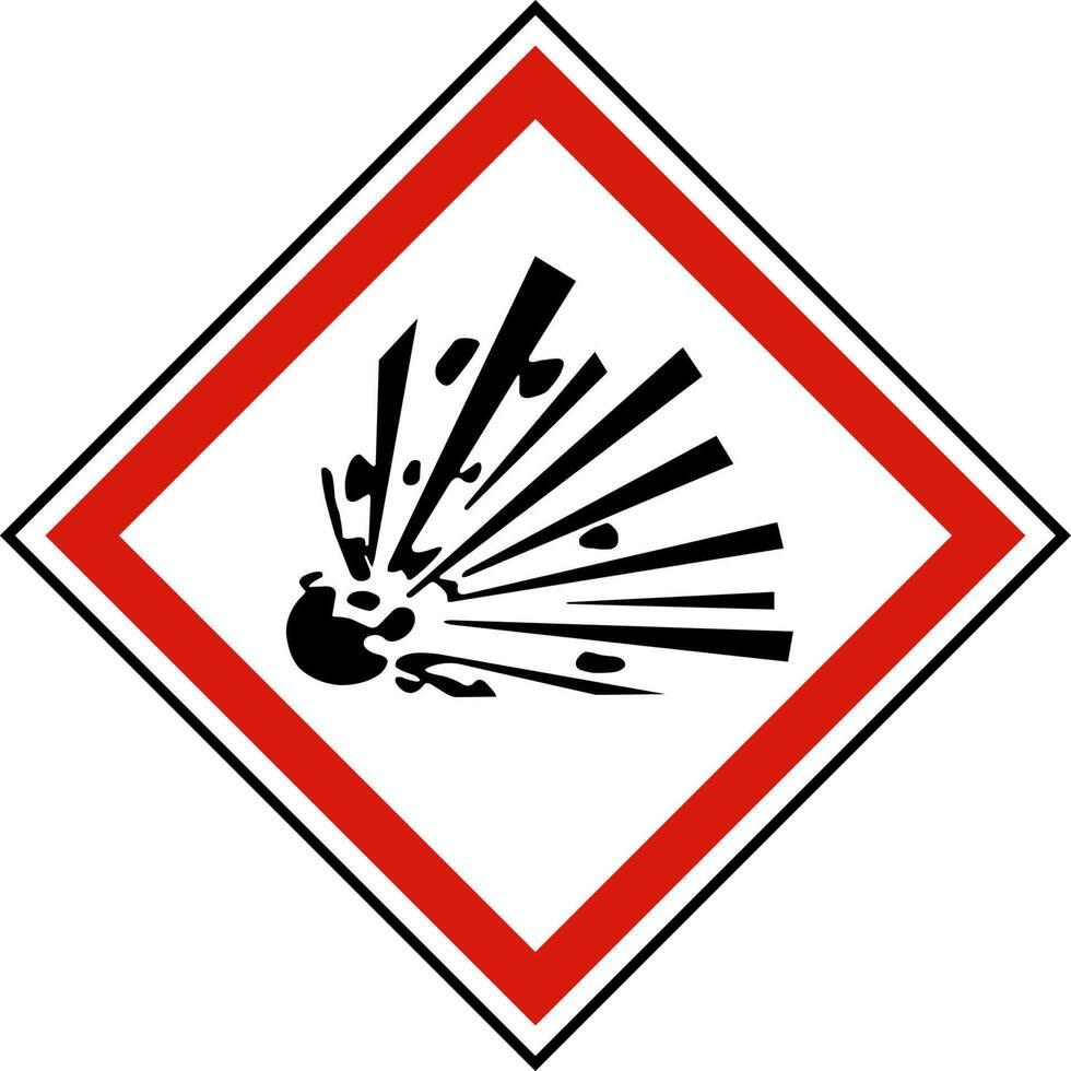 Explosive Symbol Label On White Background vector