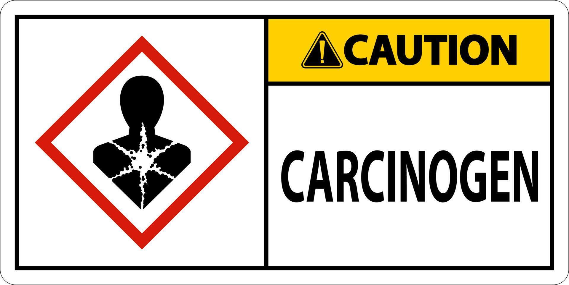 Caution Carcinogen GHS Sign On White Background vector