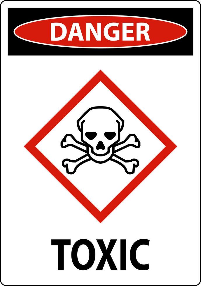 Danger Toxic GHS Sign On White Background vector