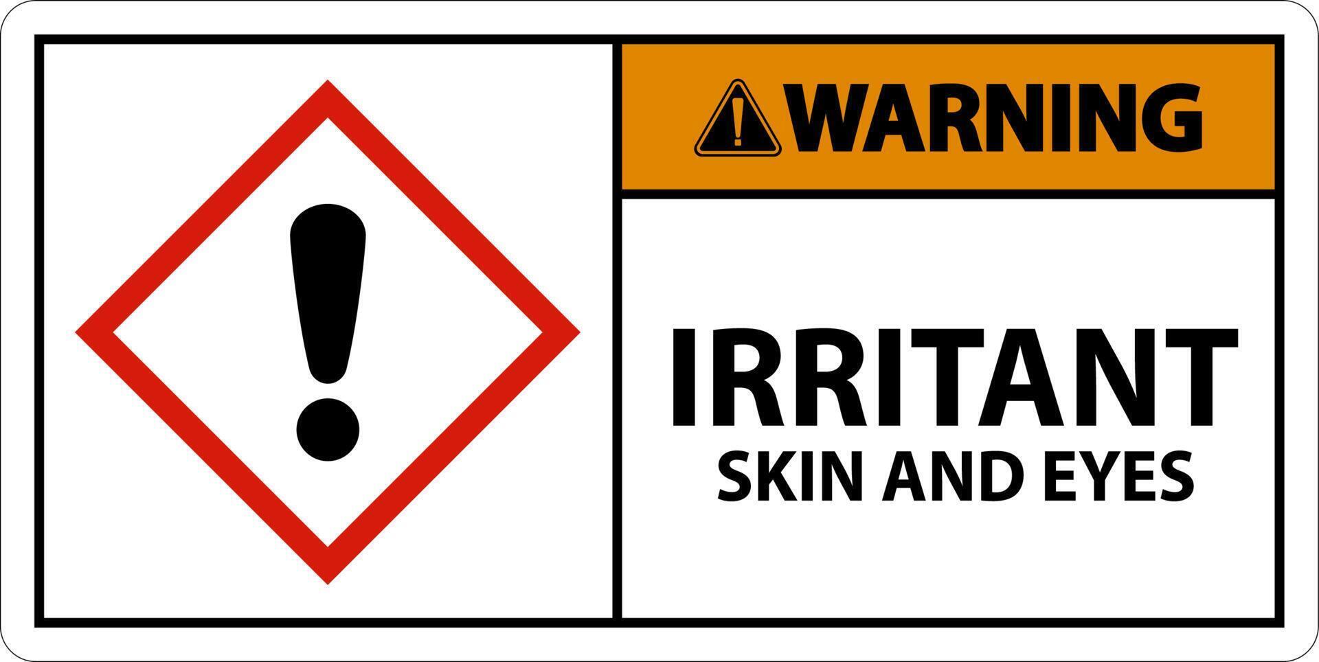 Warning Irritant GHS Sign On White Background vector