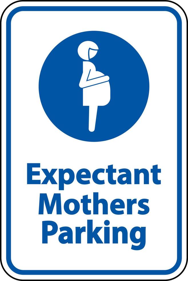 Expectant Mother Parking Sign On White Background vector