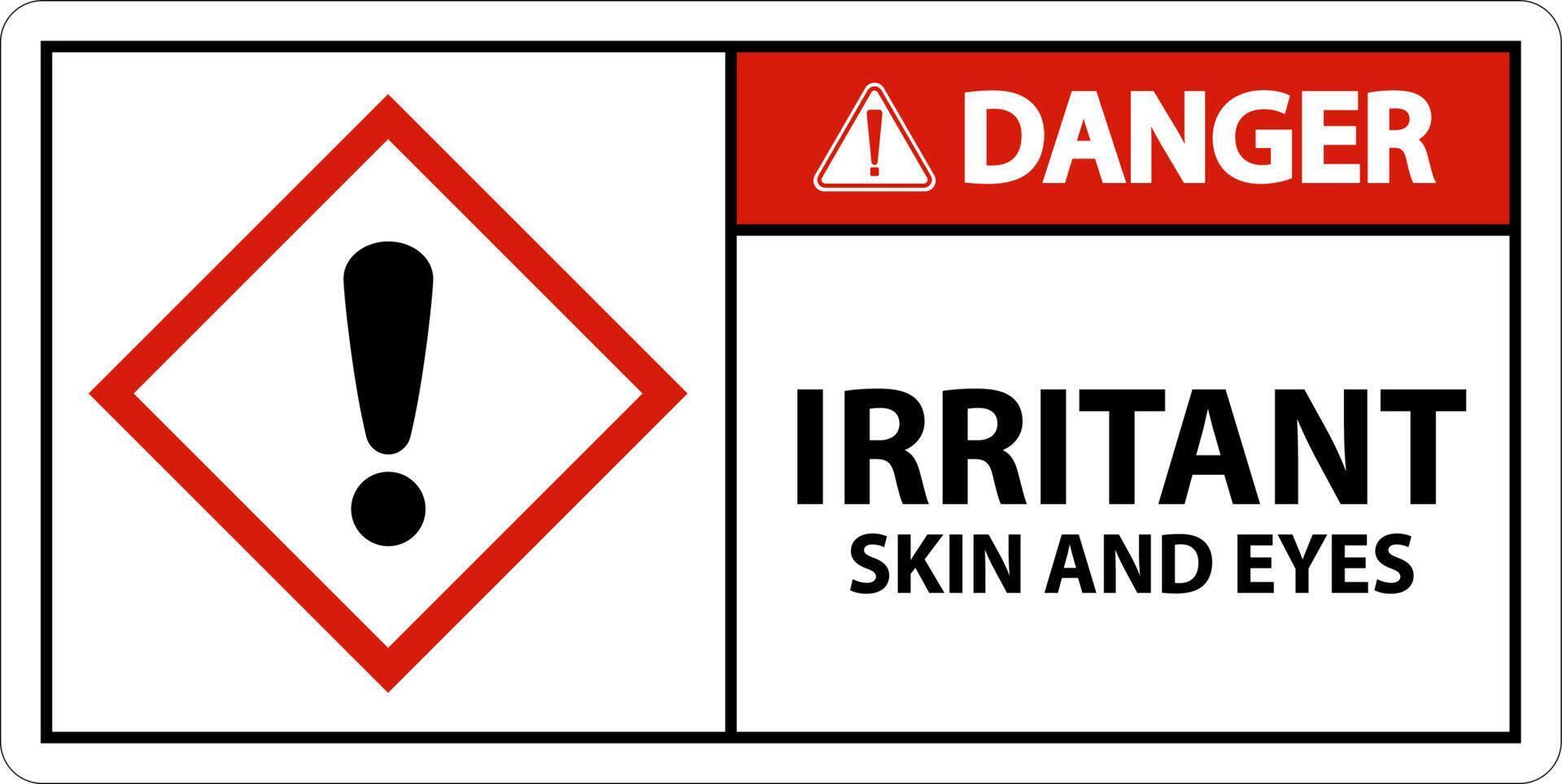 Danger Irritant GHS Sign On White Background vector