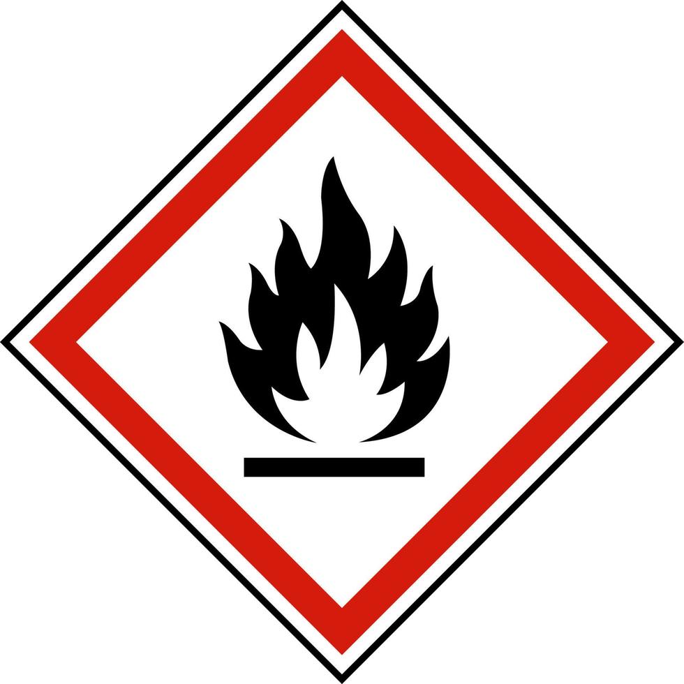 etiqueta de símbolo inflamable sobre fondo blanco vector