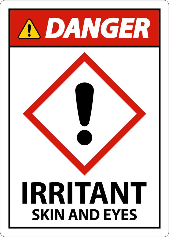 Danger Irritant GHS Sign On White Background vector