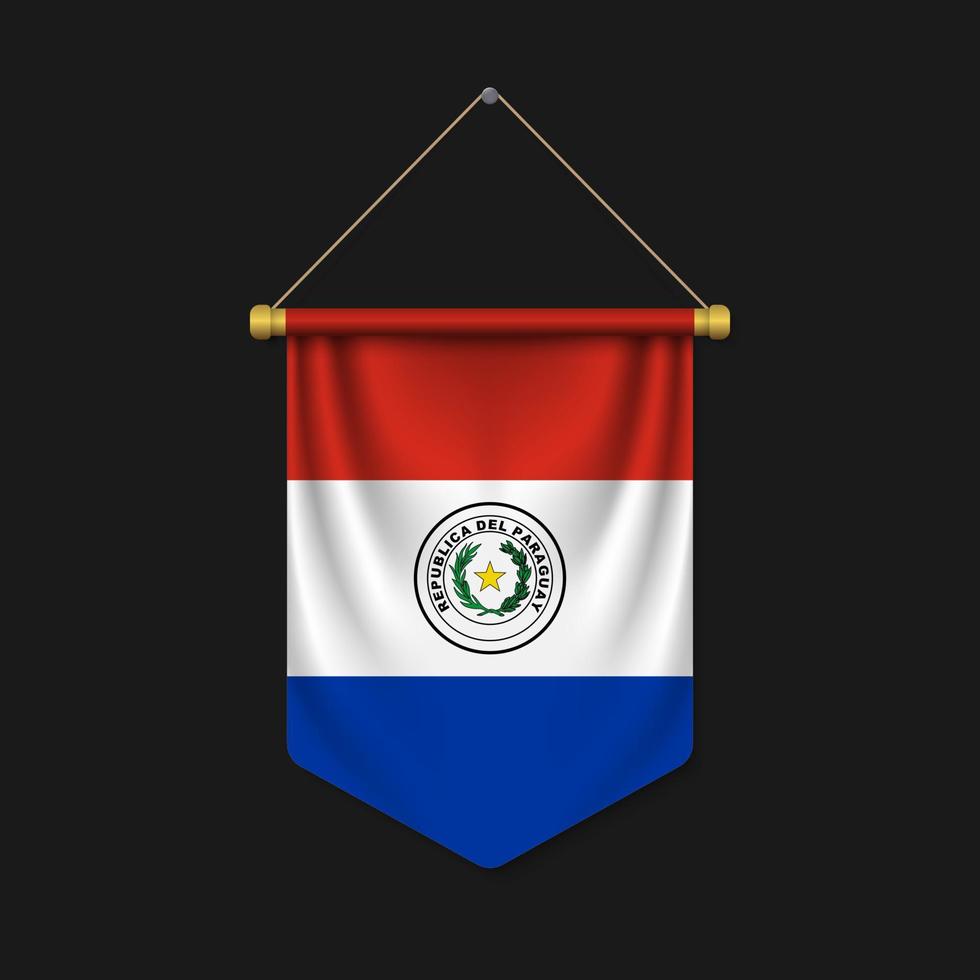 3d realistic pennant with flag vector