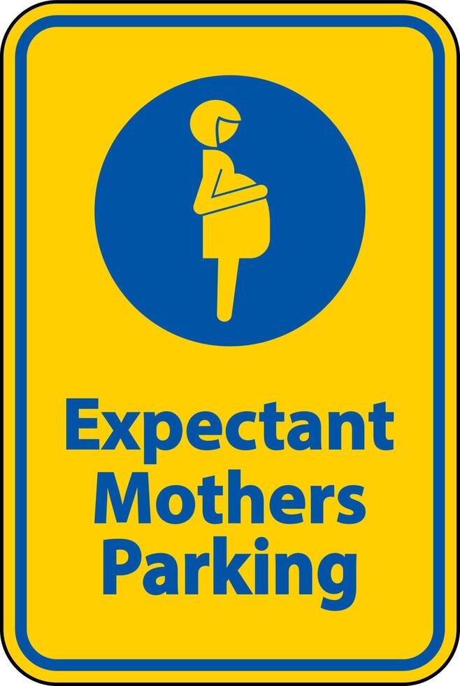 Expectant Mother Parking Sign On White Background vector