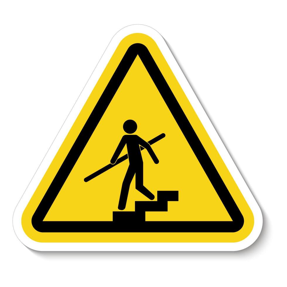 Avoid A Fall Use Handrails Sign vector