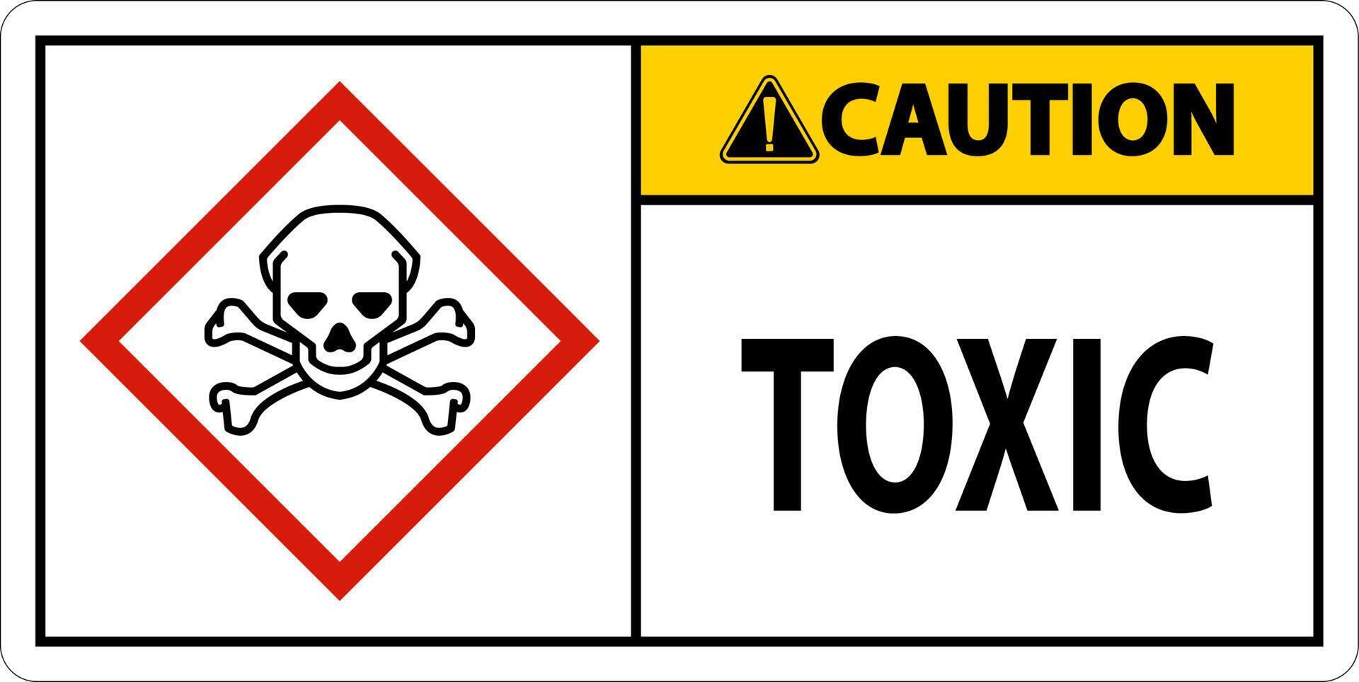 Caution Toxic GHS Sign On White Background vector