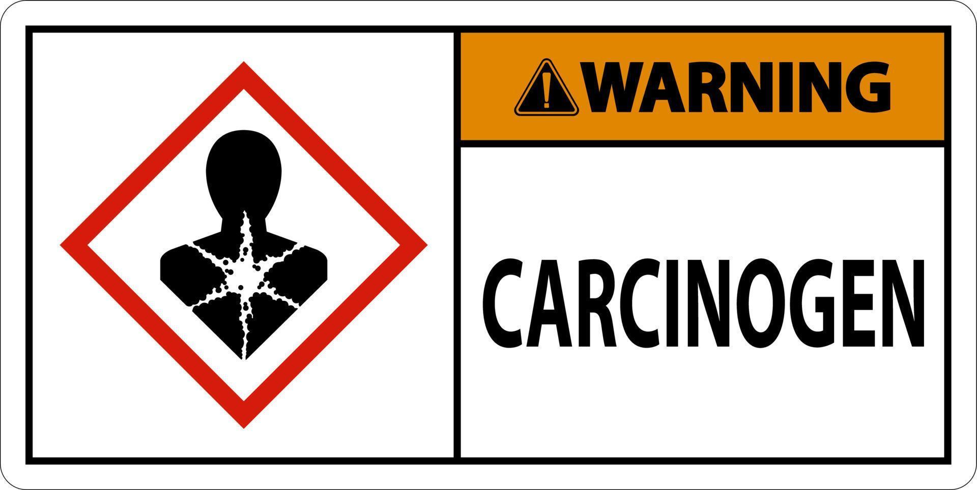 signo de advertencia carcinógeno ghs sobre fondo blanco vector