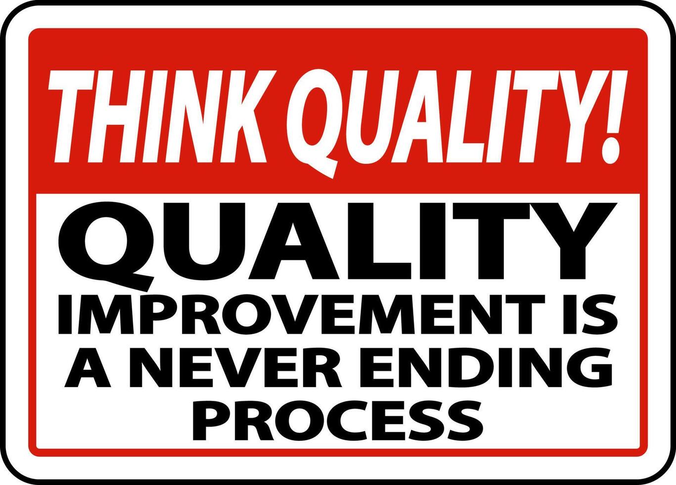 Quality Improvement Is Never Ending Sign vector