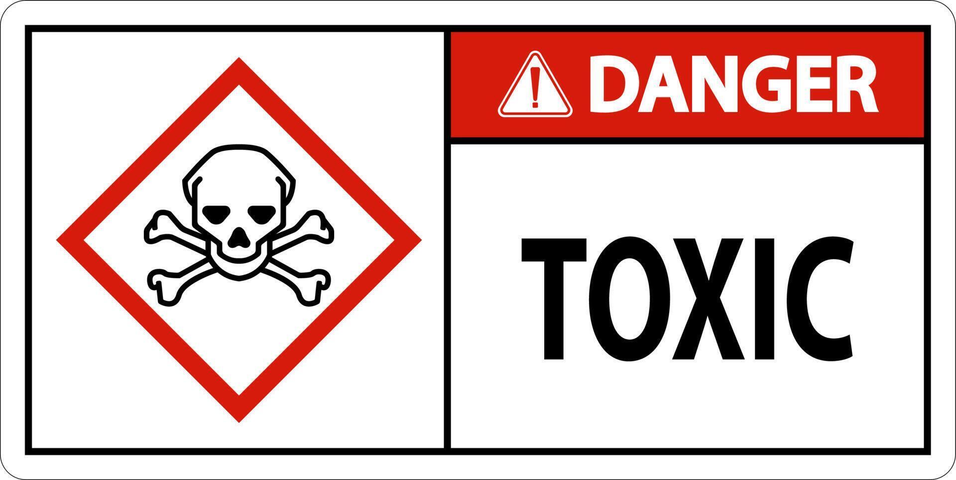 Danger Toxic GHS Sign On White Background vector