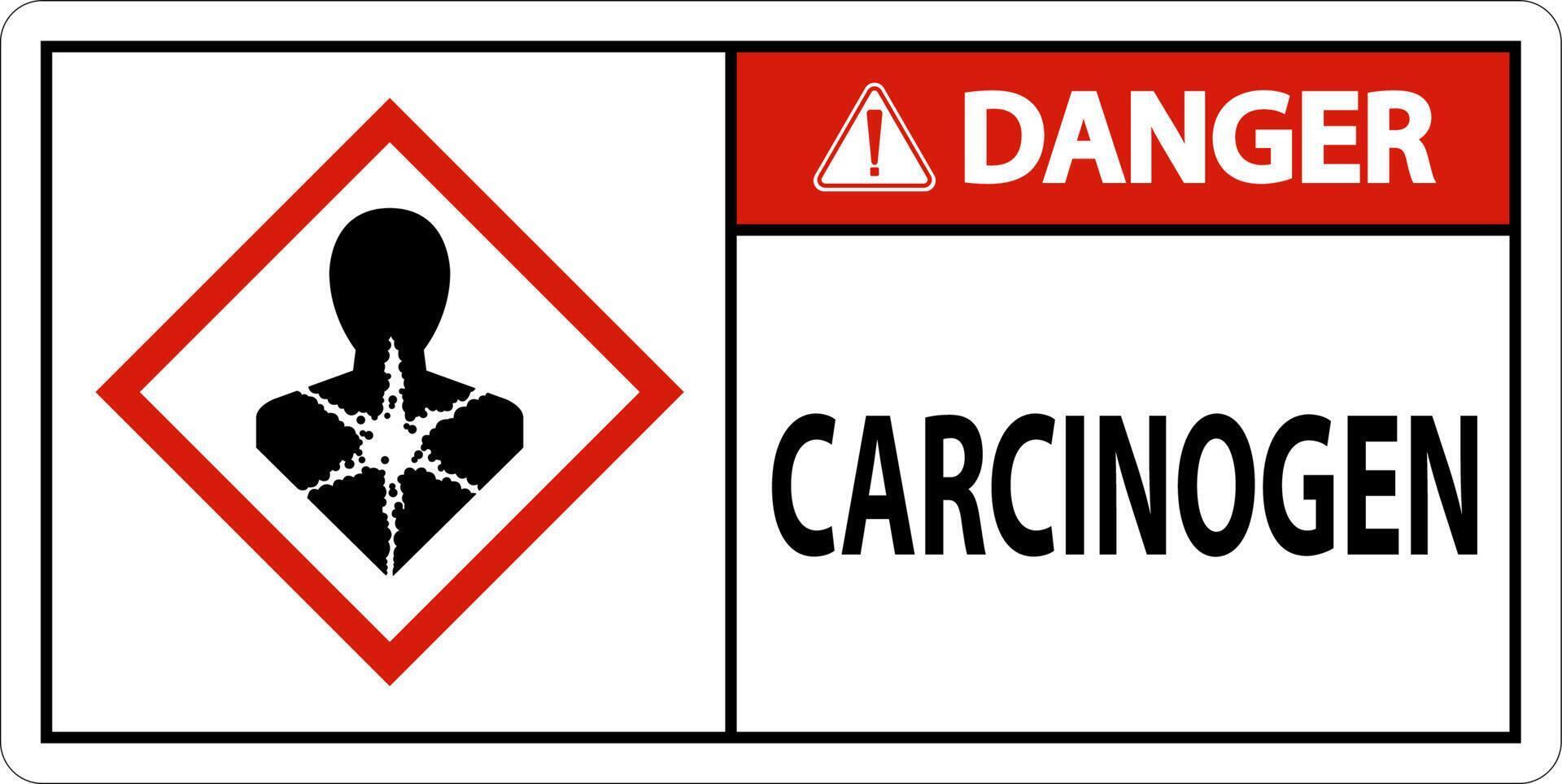 Danger Carcinogen GHS Sign On White Background vector