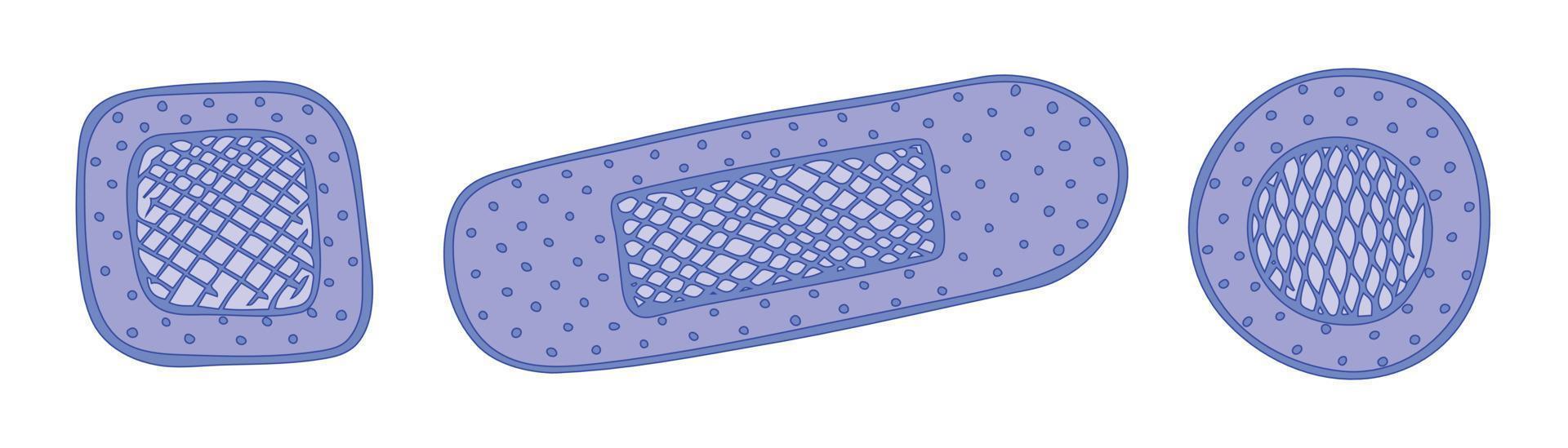Adhesive bandage as medical first aid concept. Hand drawn medical clipart. For print, web, design, decor, logo. vector
