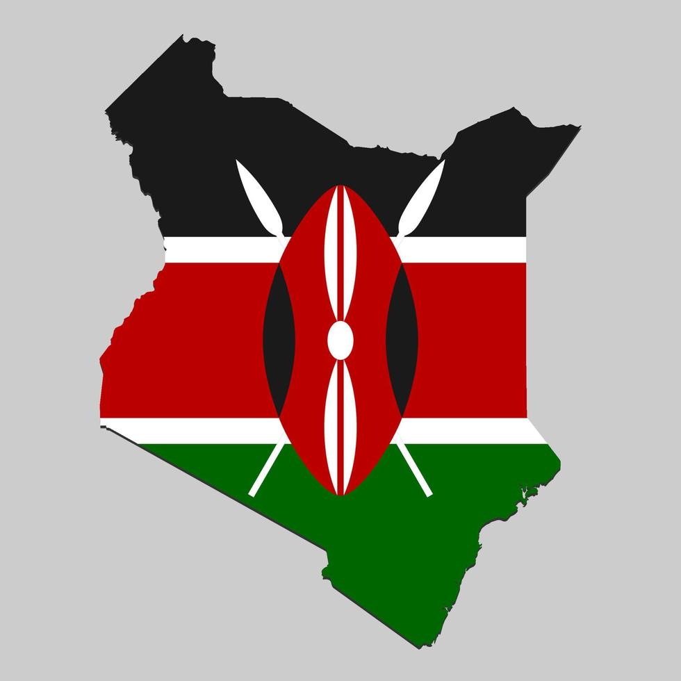 Map with national flag. Vector Illustration