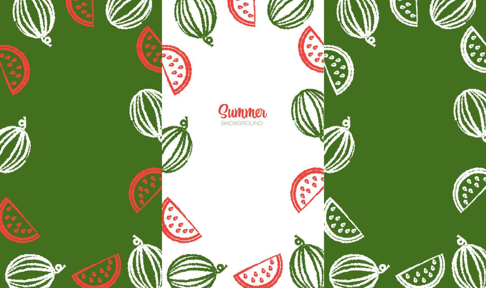Vector Graphic Frames of Watermelons and Watermelon Slices
